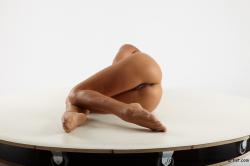 Nude Woman White Laying poses - ALL Slim Laying poses - on side long brown Pinup